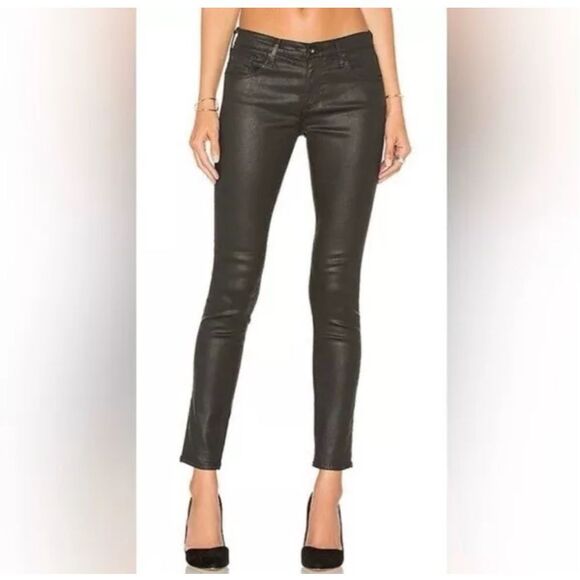 AG Adriano Goldshmeid Jeans The Legging Coated Black Women 25 Super Skinny Ankle - Picture 13 of 14